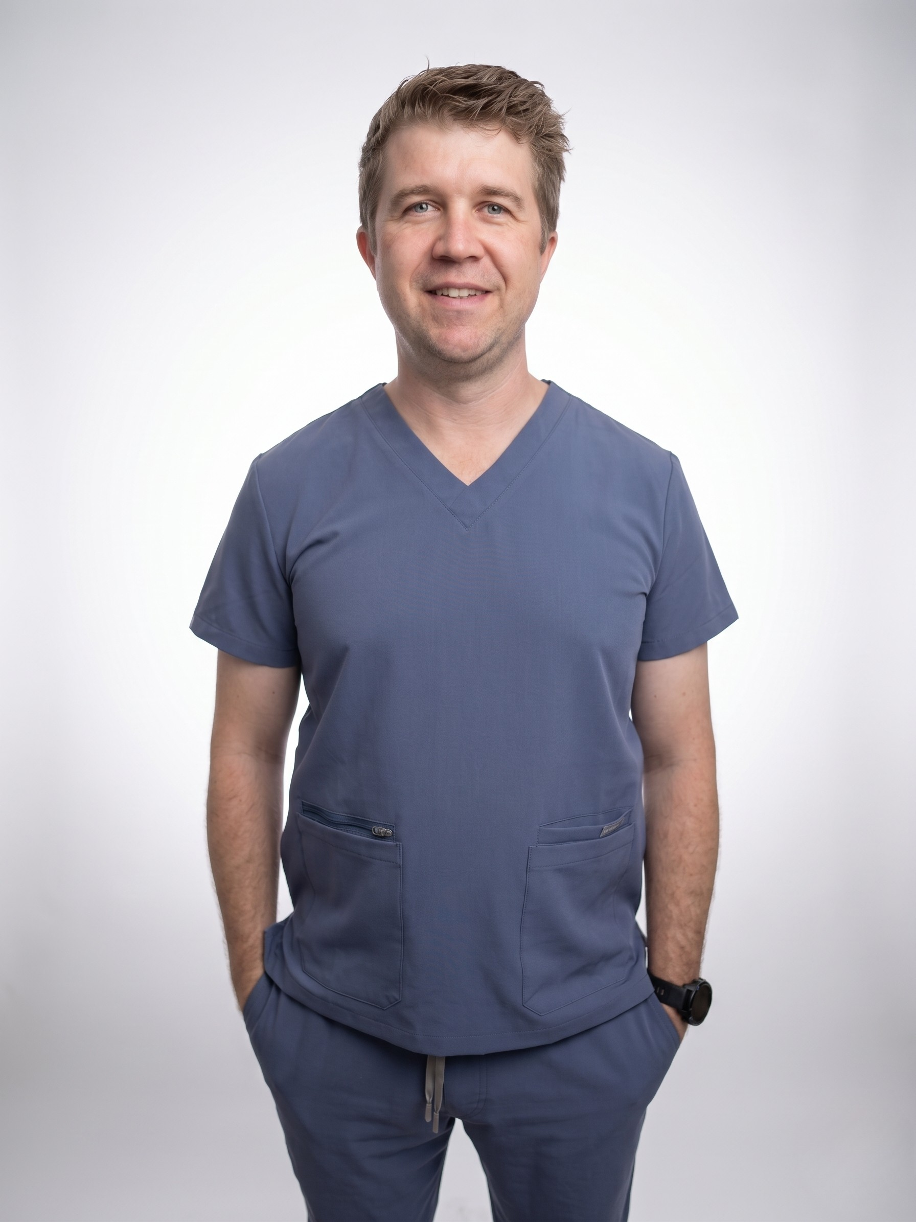 Men's Scrub Top Grey