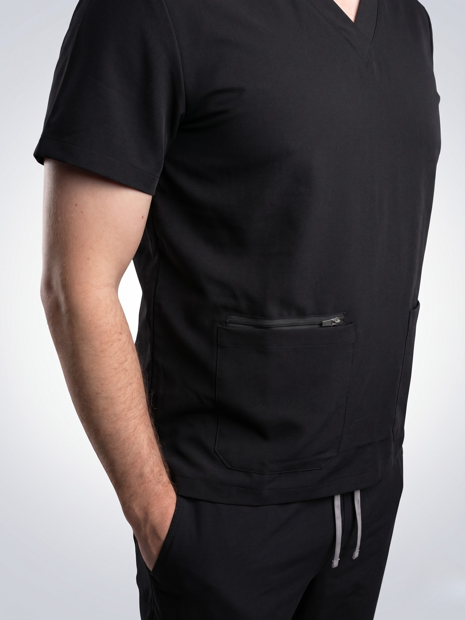 Men's Scrub Top Grey