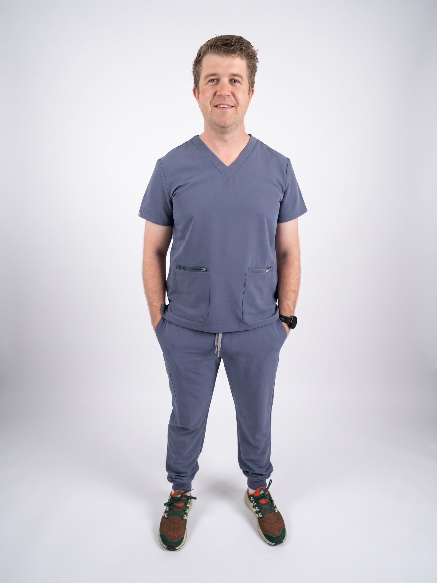 Men's Scrub Top Grey
