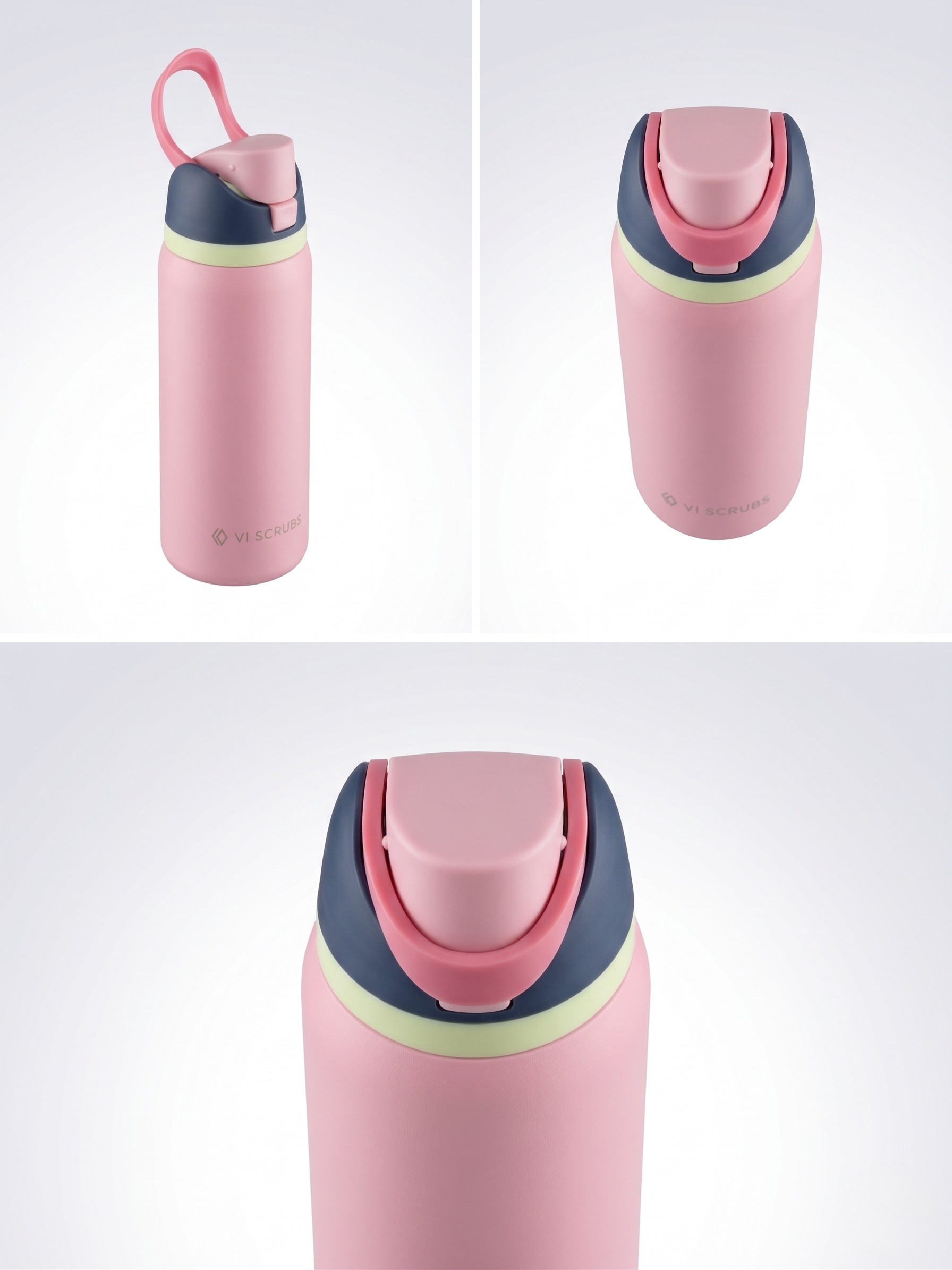 Vi Scrubs Vital Hydration Water Bottle Pink